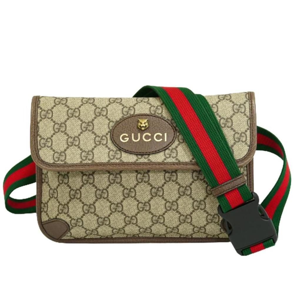 Gucci GG Supreme Body Bag Waist Pouch Waist Bag Beige